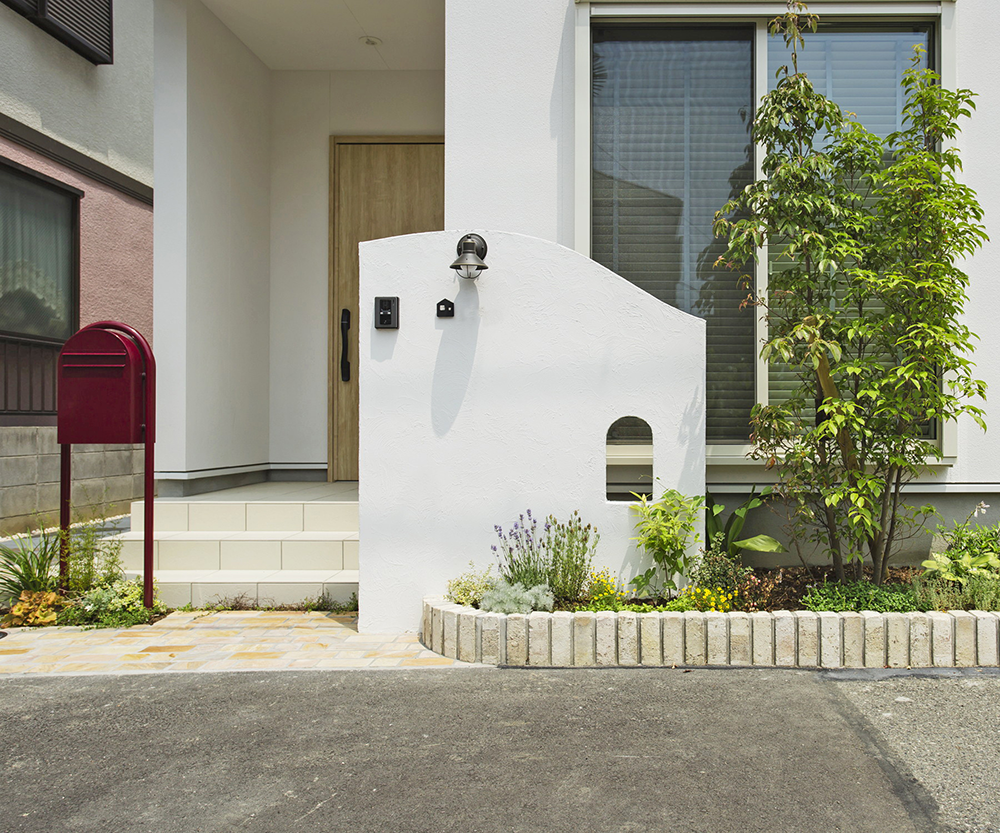 塗り壁門柱の工事例