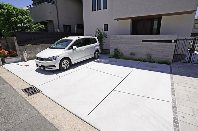 伸縮目地を設けた土間コンクリート