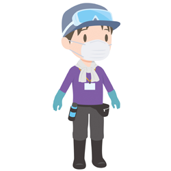 浸水後の片付け作業時の服装
