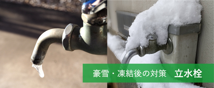 豪雪・凍結後の対策 立水栓