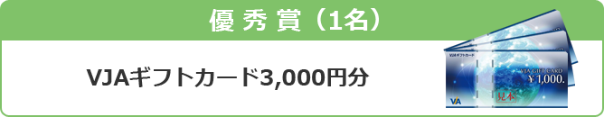 優秀賞 VJAカード3,000円分