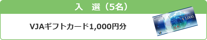 入選 VJAギフトカード1,000円分