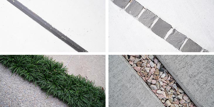 土間コンクリートに使われる目地デザイン例