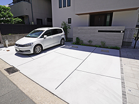 伸縮目地を設けた土間コンクリート