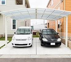 土間コンクリートで舗装した駐車スペース